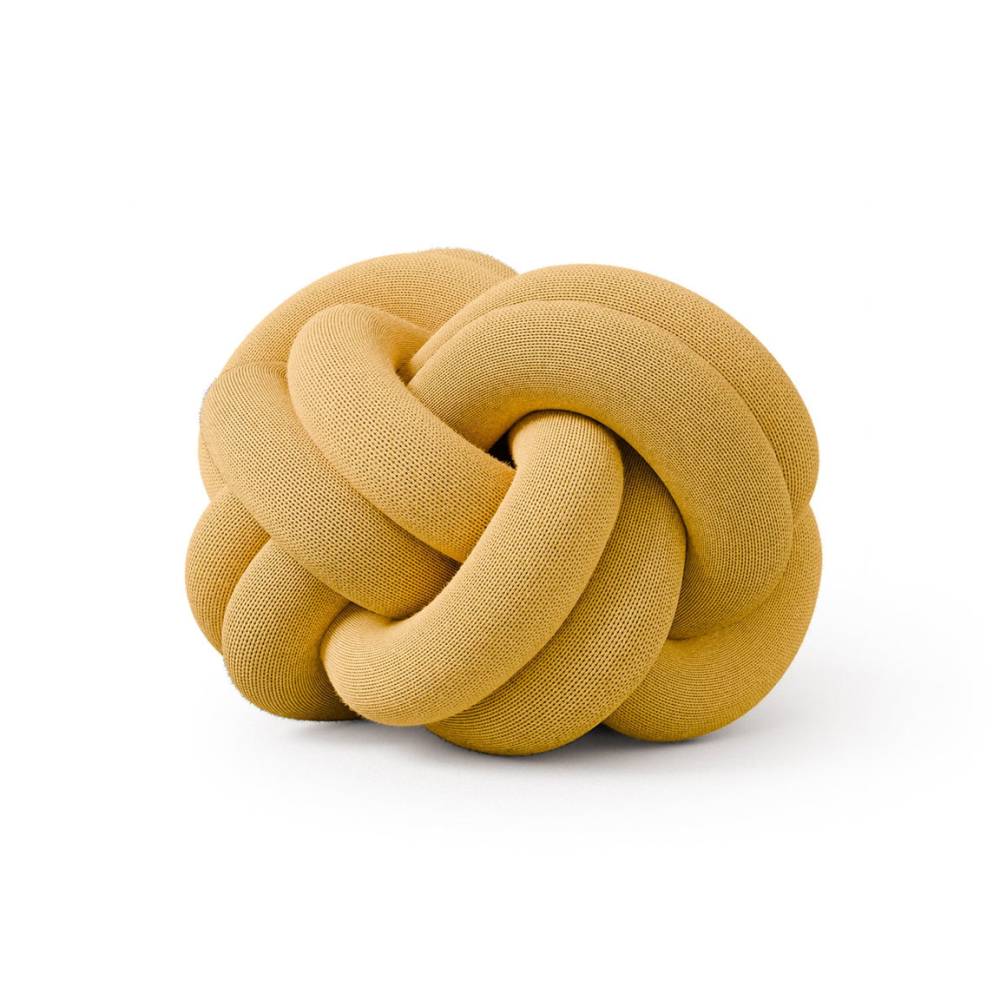 Knot Cushion, 30 x 30 x 15 cm, yellow