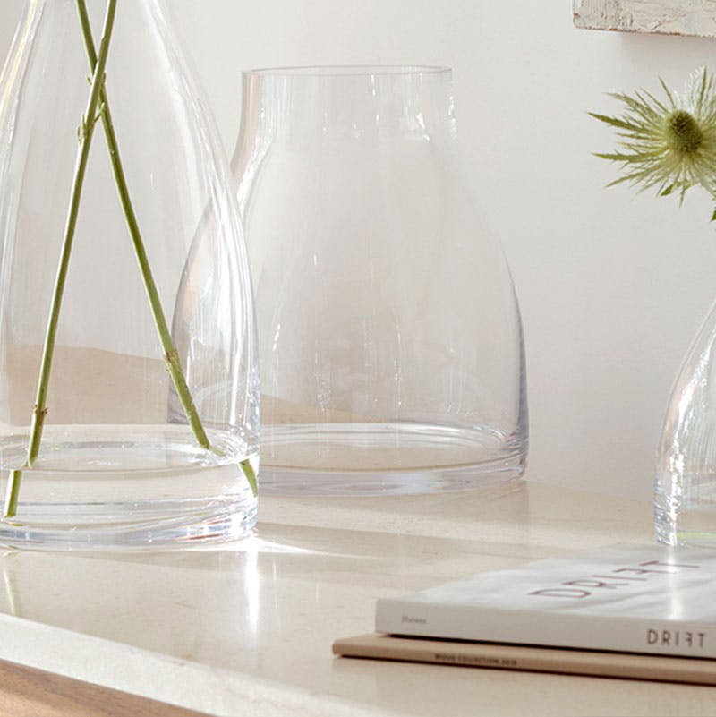 Flower Kiln Vase, H21 cm, Clear