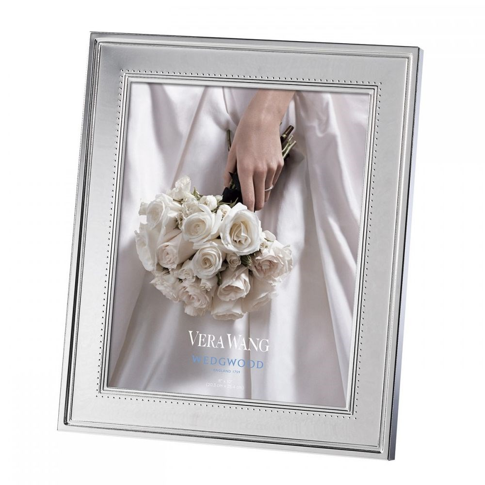 Grosgrain Photograph Frame, 8 x 10", Silver Plate