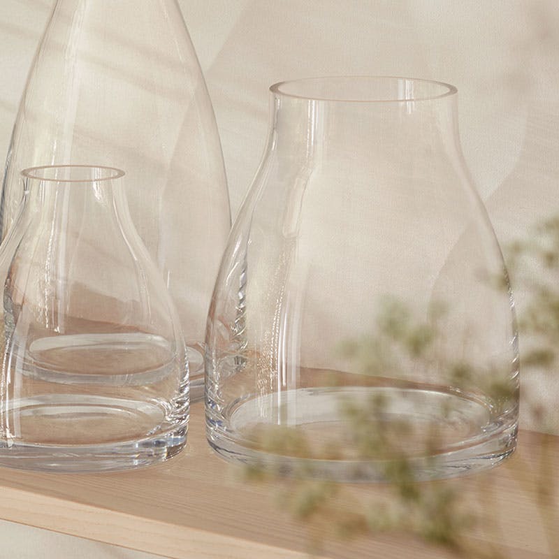 Flower Kiln Vase, H21 cm, Clear