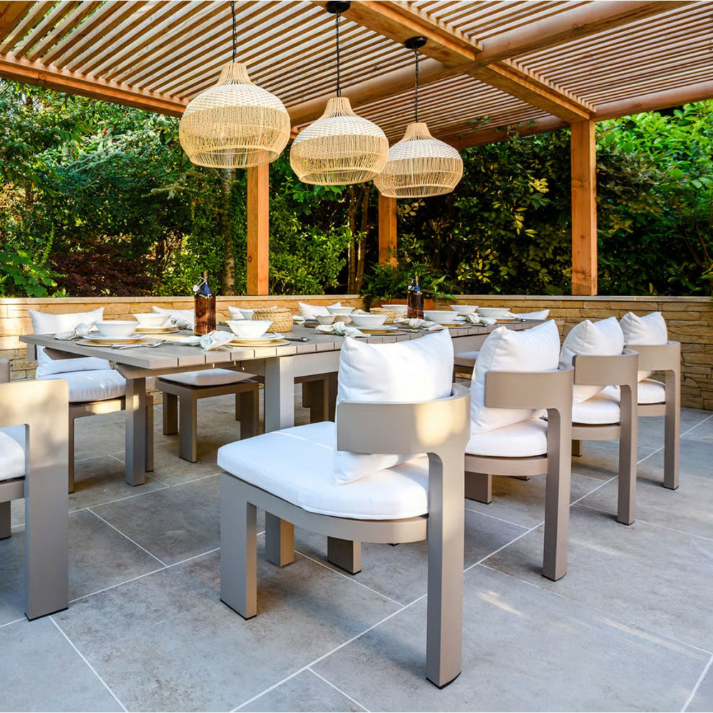 Caicos Outdoor Dining Chair, Taupe